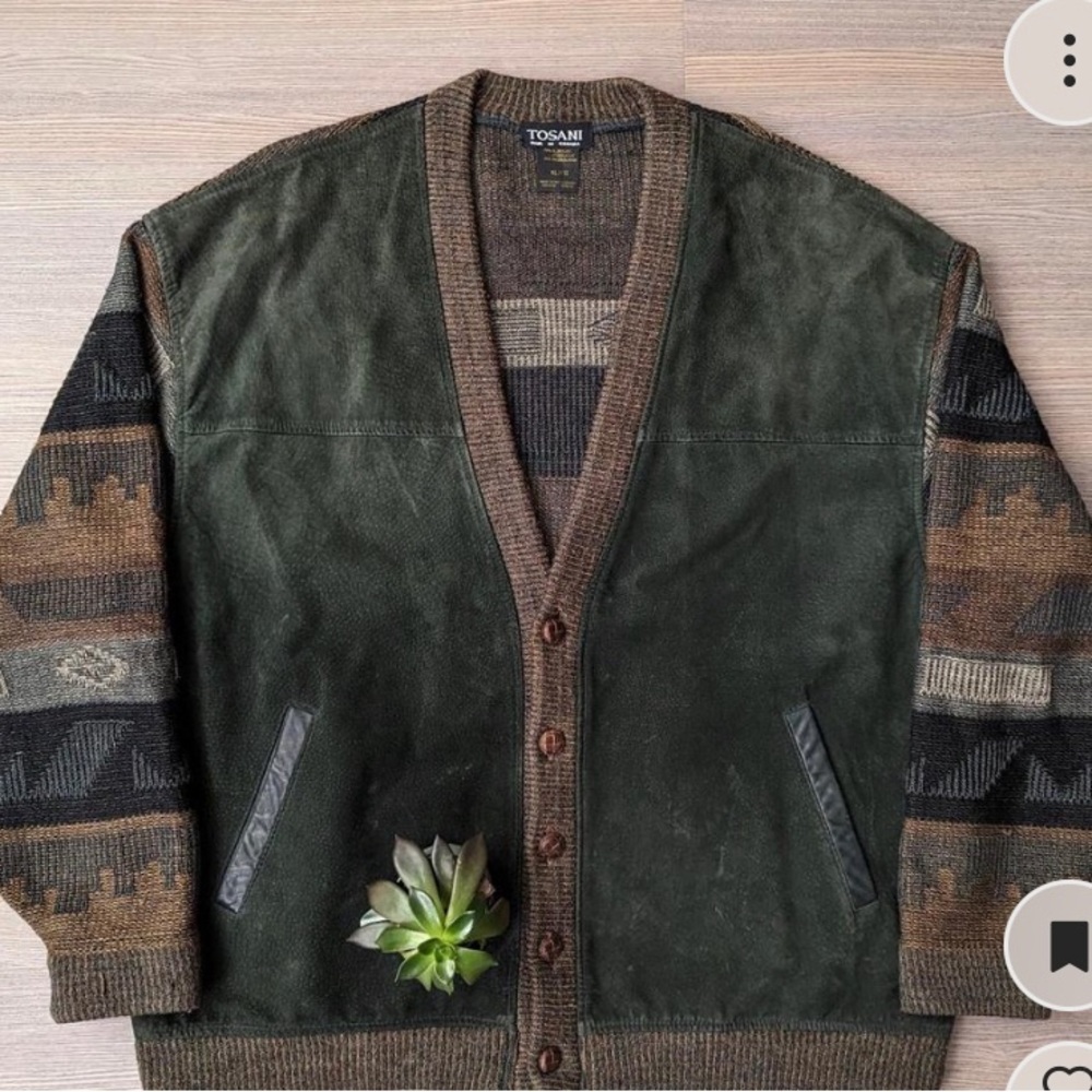 Vintage Tosani Suede Front Cardigan XL